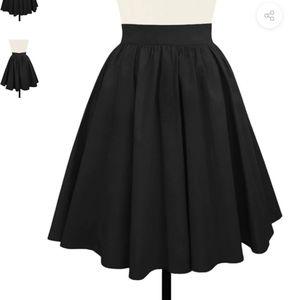 Highwaist, gathered cotton skirt with pockets